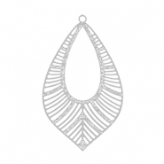 Colgantes Acero Inox bohemios hoja Plateado