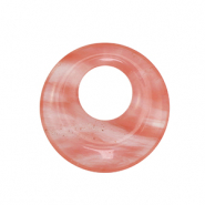 Colgantes de piedra natural vidrio dona 30mm Rosa-transparente