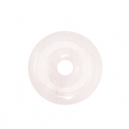 Colgantes de piedra natural Cuarzo Rosa dona 25mm Rosa claro