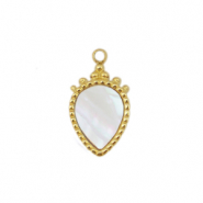 Colgantes Acero Inox concha gota Dorado-blanco (color natural)