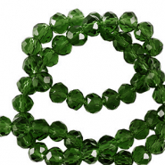 Abalorios faceteados disco 6x4mm Verde esmeralda oscuro