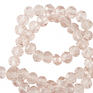 Abalorios faceteados disco 4x3mm Rosa claro