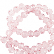 Abalorios faceteados disco 4x3mm Rosa p&aacute;lido