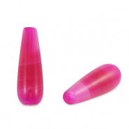 Piedras Naturales abalorios cuarzo gota Rosa fucsia