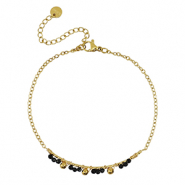 Pulseras Acero Inox Dorado-negro