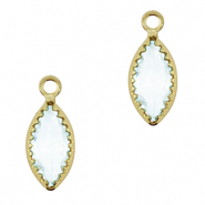 Colgantes de cristal &oacute;valo Azul cielo claro-dorado