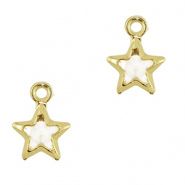 Colgantes de cristal estrella Lila claro-dorado