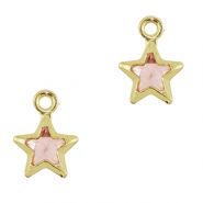 Colgantes de cristal estrella Rosa-dorado