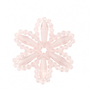 Pendientes faceteados flor Rosa