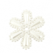 Colgantes llamativos flor Blanco nacar