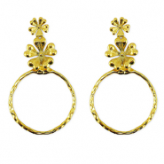 Pendientes Acero Inox flor Dorado