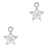 Metal TQ lat&oacute;n colgantes estrella Plateado