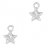 Metal TQ lat&oacute;n colgantes estrella Plateado