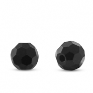 Abalorios faceteados 6mm redondos Negro-revestimiento pearl shine