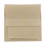Bolso de joyer&iacute;a coraz&oacute;n Beige latte-dorado