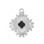 Colgantes Acero Inox flor Plateado /
