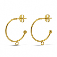 Pendientes Acero Inox 20mm Dorado