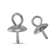 Fornituras acero inox terminal para abalorios Plateado