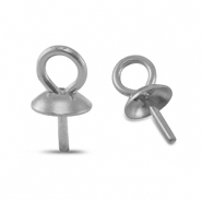 Fornituras acero inox terminal para abalorios Plateado