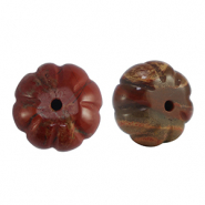 Piedras Naturales abalorios Jaspe flor Rojo-marr&oacute;n