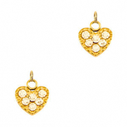 Colgantes Acero Inox coraz&oacute;n Dorado