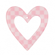 Colgantes de resina coraz&oacute;n Rosa