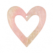 Colgantes de resina coraz&oacute;n Rosa claro