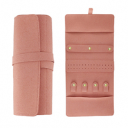 Estuche de joyas para viaje grande rosa