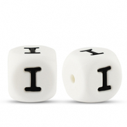 Abalorios letras de silicona I Blanco-negro