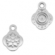 Colgantes metálicos DQ flor Plata vieja (sin níquel)