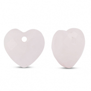 Colgante de piedra natural Cuarzo Rosa coraz&oacute;n Rosa claro