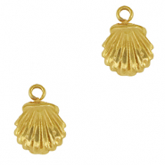Colgantes Acero Inox concha Dorado