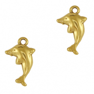 Colgantes Acero Inox delf&iacute;n Dorado