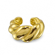 Anillos Acero Inox retorcido Dorado
