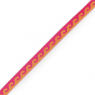 Cinta con texto ondas Naranja-rosa