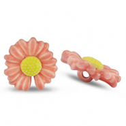 Abalorios de cer&aacute;mica flor Rosa-amarillo