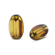 Abalorios de cristal ovalados faceteados Amarillo transparente-dorado