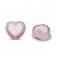 Abalorios acr&iacute;licos coraz&oacute;n Lila