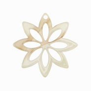 Colgantes de resina flor Beige
