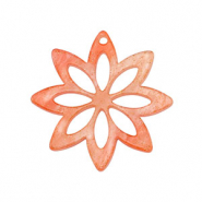 Colgantes de resina flor Rojo coral