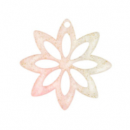 Colgantes de resina flor Rosa claro
