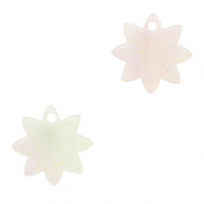 Colgantes de resina flor Multicolor lila-verde