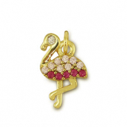 Metal TQ lat&oacute;n colgante flamenco Dorado-rosa