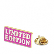 Pins "Limited edition" P&uacute;rpura magenta-blanco-dorado