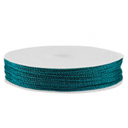 Hilo macram&eacute; trenzado 1mm Verde azulado met&aacute;lico