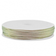 Hilo macram&eacute; trenzado 1mm Plata-rosado met&aacute;lico