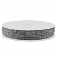 Hilo macram&eacute; trenzado 0,8mm Gris oscuro-plateado met&aacute;lico