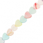 Abalorios conchas coraz&oacute;n Multicolor pastel