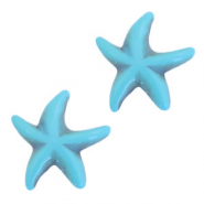 Abalorios de cer&aacute;mica turquesa estrella de mar azul turqueza