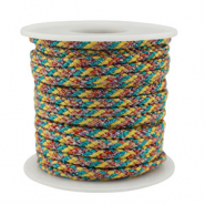 Cord&oacute;n trenzado trendy 3.5mm Amarillo-verde-rojo